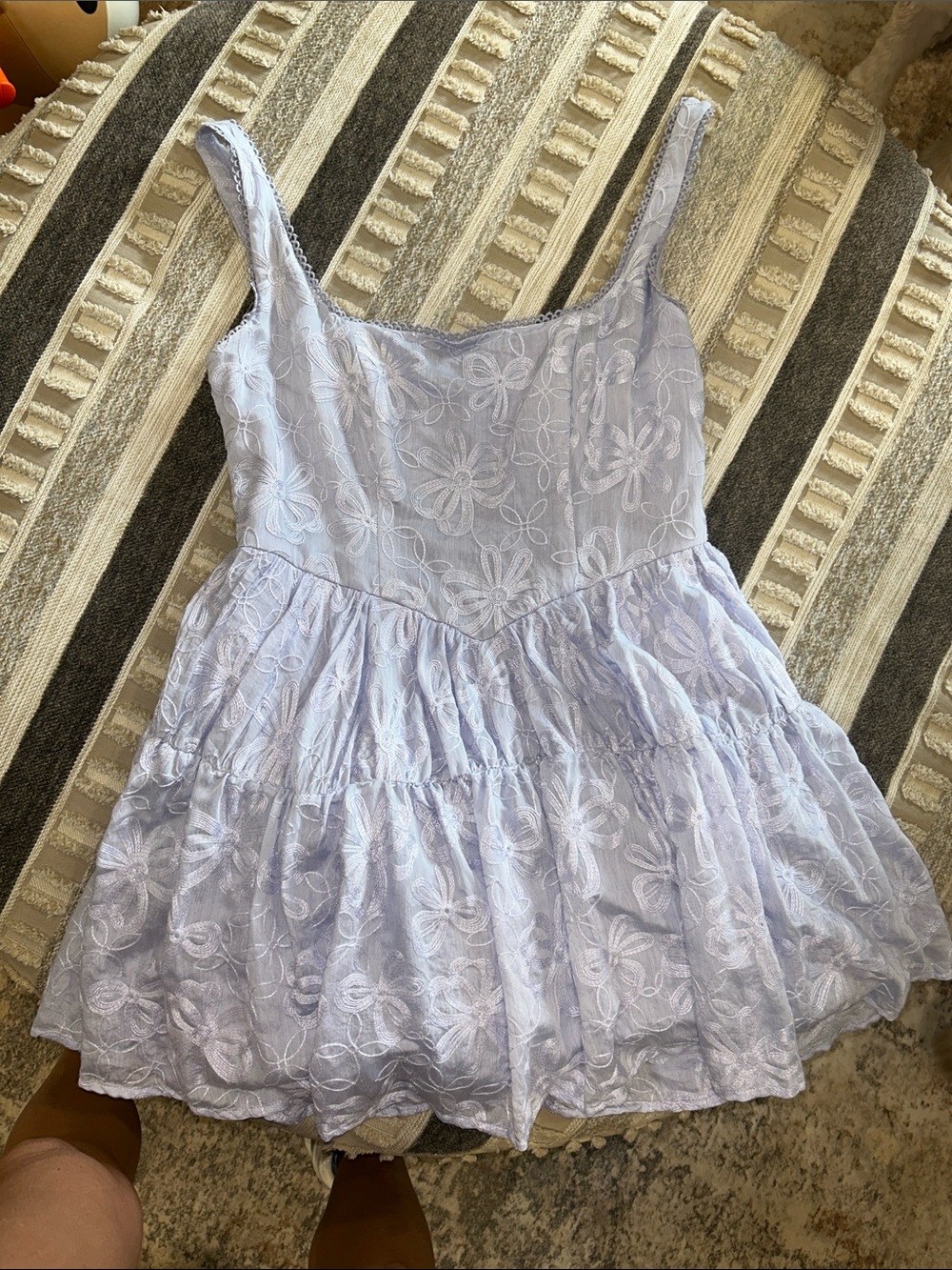Lavender Floral Eyelet Babydoll Chemise - Women
